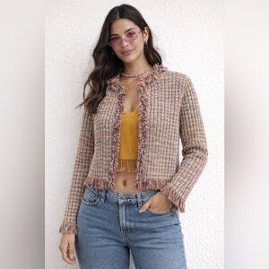 Emanuel Ungaro Rare Y2K reversible cardigan tweed rainbow colorful sweater